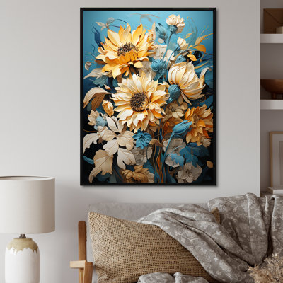 «Azure Fields Sunflowers IV» sur toile