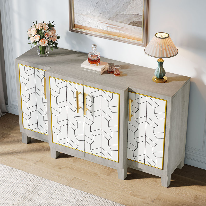 55"W Modern Sideboard Buffet with Adjustable Shelves