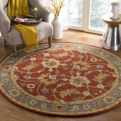 Tapis beige / rouge / bleu en laine touffeté à la main Cranmore