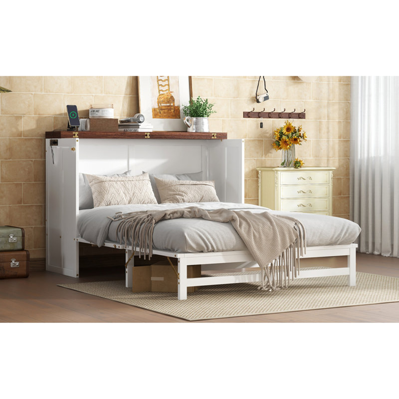 Lit escamotable peu encombrant en bois de pin, polyvalence moderne pour les espaces domestiques