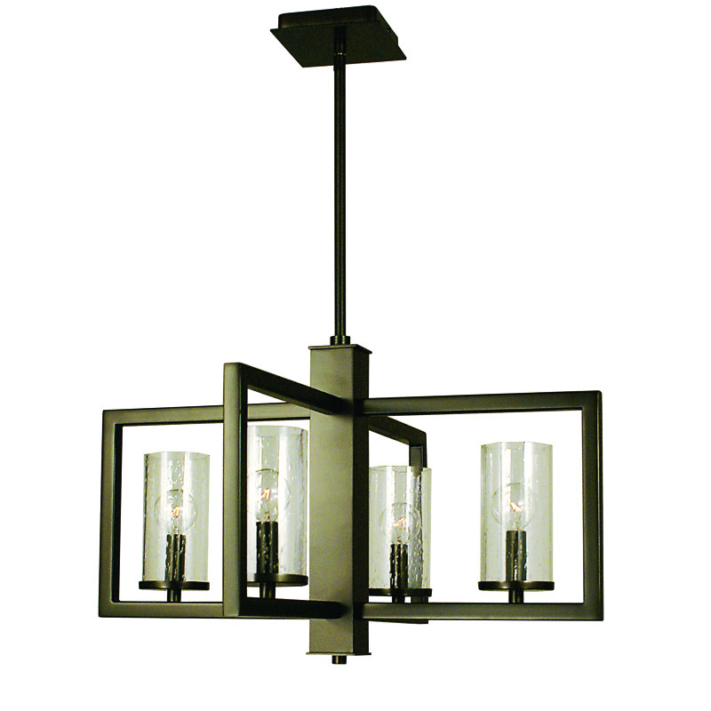 Rametta 4 - Light Square / Rectangle Chandelier, Matte Black