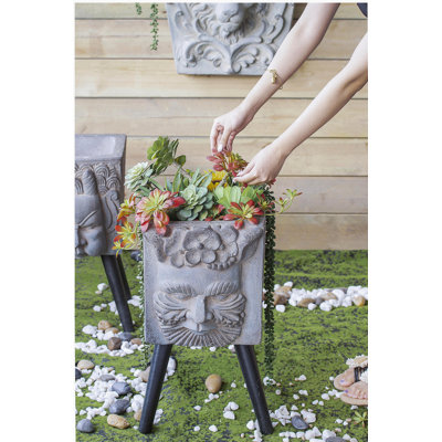 Pot de fleurs statue de dieu grec 11 "x 13" x 22 "avec pieds