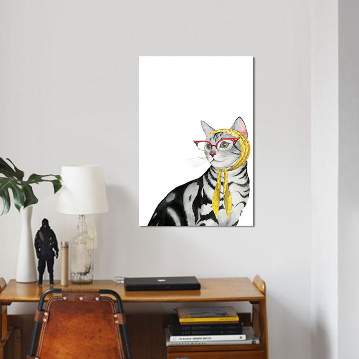 «Cool Cat III», impression sur toile, H 18 po x l 12 po x P 1,5 po, Toile tendue, Pas de tapis