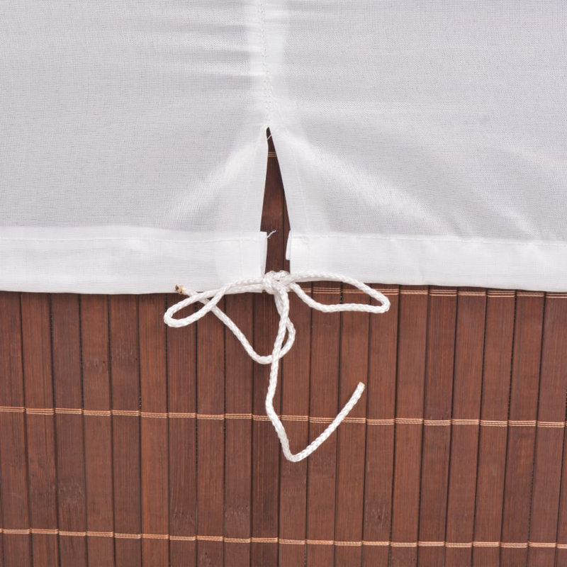 Panier à linge pliable Panier à linge Panier à linge sale en bambou, Brun, Moyen (H 23,6 po x l 15,7 po x P 11,8 po)