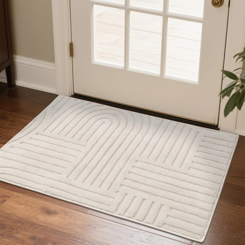 Tapis à poils longs doux et moelleux, Beige, Rectangulaire 2 pi x 3 pi