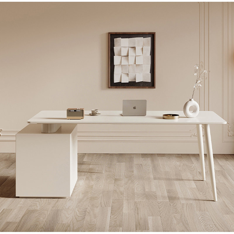 Bureau de table en pierre frittée Light Luxury, 29.5" H x 55.1" W x 31.5" D