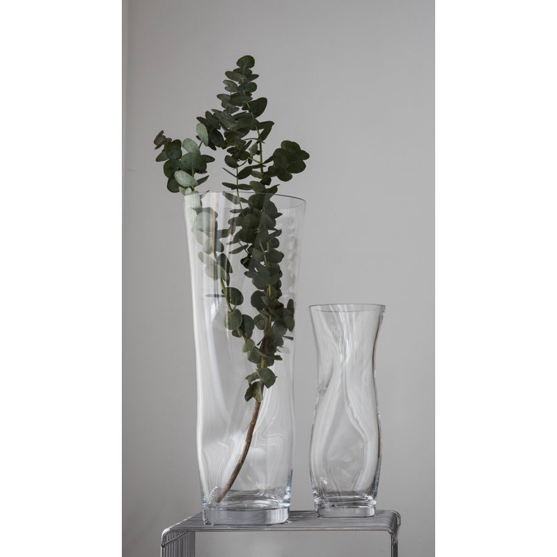 Squeeze Handmade Crystal Glass Table Vase, Clear