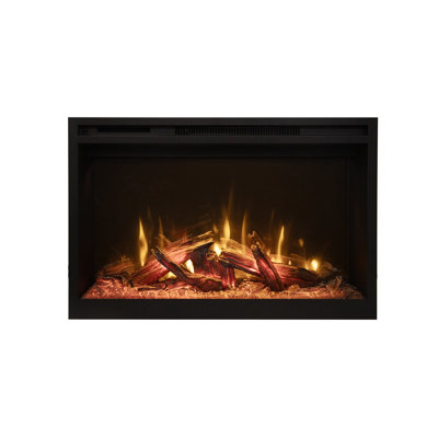 Amantii RusticStone Electric Fireplace – Built-In, Flush-Mount Insert, wifi enabled, mirrored back