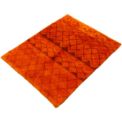 Ecarpetgallery One-of-a-kind Hand-knotted New Age Moroccan Orange 6'1" X 7'10" Wool Area Rug In Orange,dark Brown