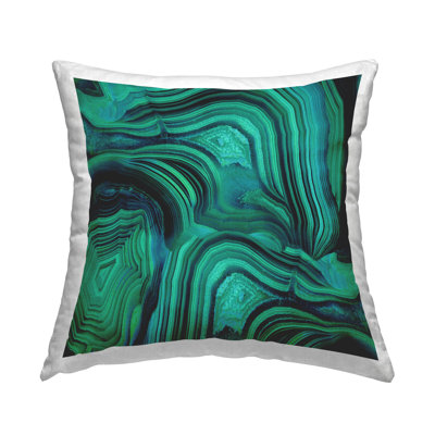 Green Abstract Agate Shapes Printed Throw Pillow Design By Danielle Carson