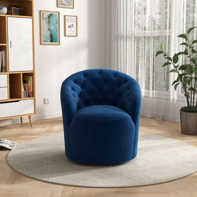 Keiera Velvet Swivel Barrel Chair