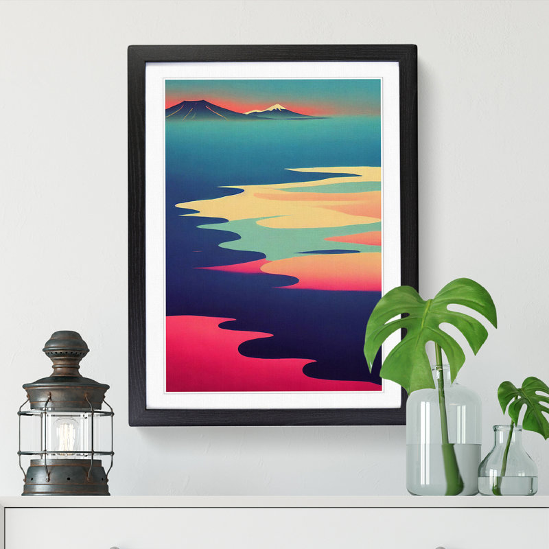 Waltman Japanese Sunset - Picture Frame Print, 46" H x 34" W, Beige