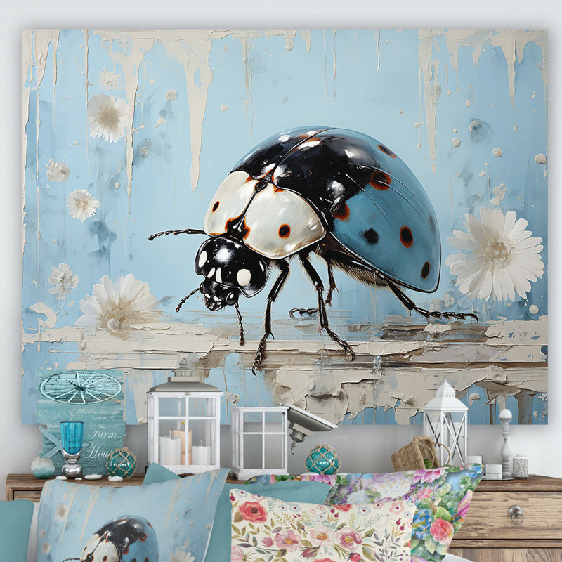 «Garden Serenity Ladybug» sur impression sur toile, Toile tendue, H 16 po x l 32 po x P 1 po