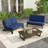Polett Solid Wood Group Outdoor Conversation Set With Two Loveseats And Coffee Table-160992673-160992687