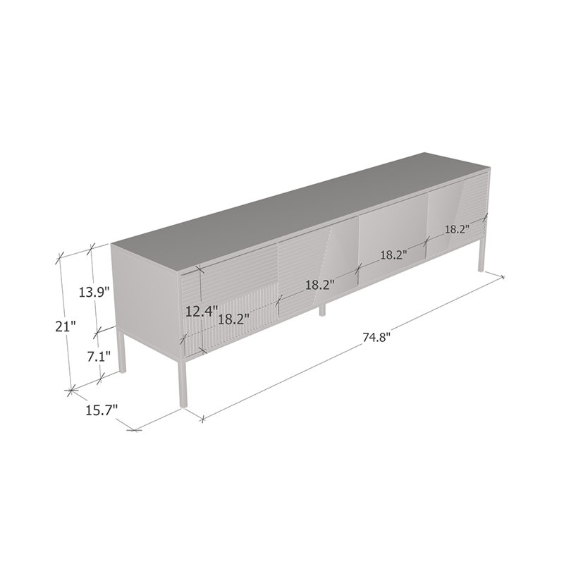Debora 74.8" 01 TV Stand, Cashmere