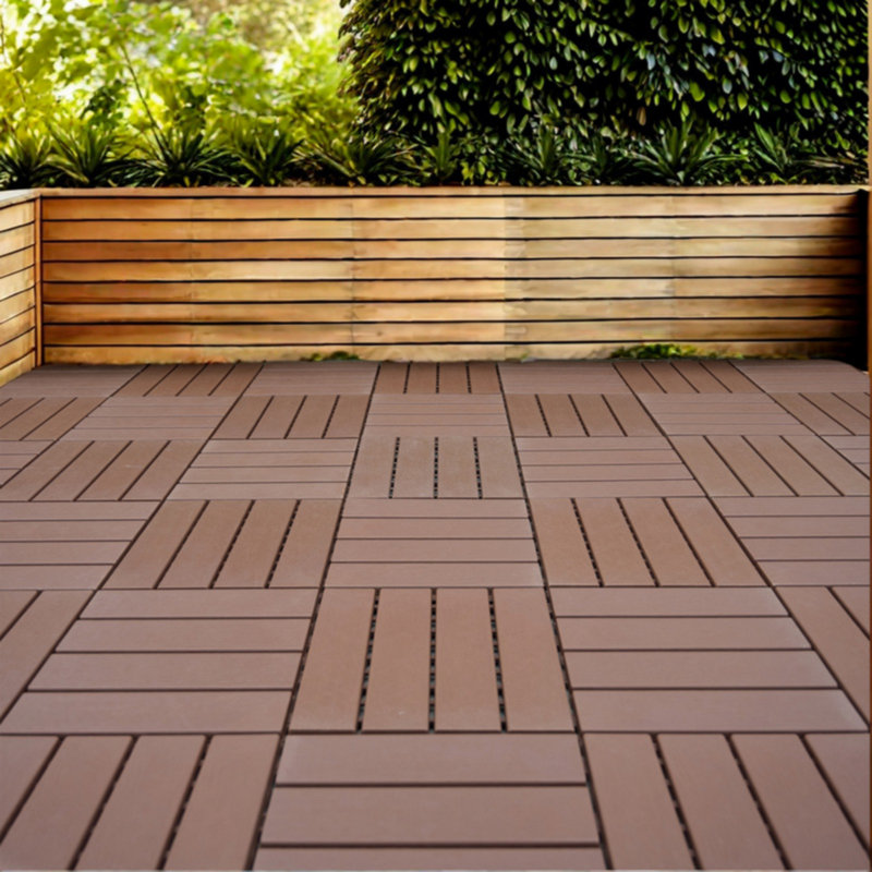 Carreaux de terrasse en plastique emboîtables, paquet de 44 tuiles de patio imperméables 12 po x 12 po pour l'extérieur, le bord de la piscine, le balcon, la cour arrière - installation facile, capacité de charge élevée, utilisation toutes saisons