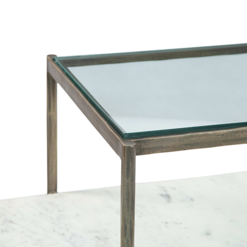 Sonoma 52" Nesting Coffee Table with Glass and Marble Top