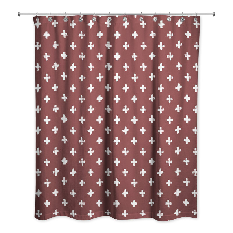 Rideau de douche à pois Riffat, Rouge