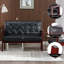Ensemble de causeuse et de fauteuil d'appoint à accoudoirs capitonnés en bois 2 pièces Judeth-477482264