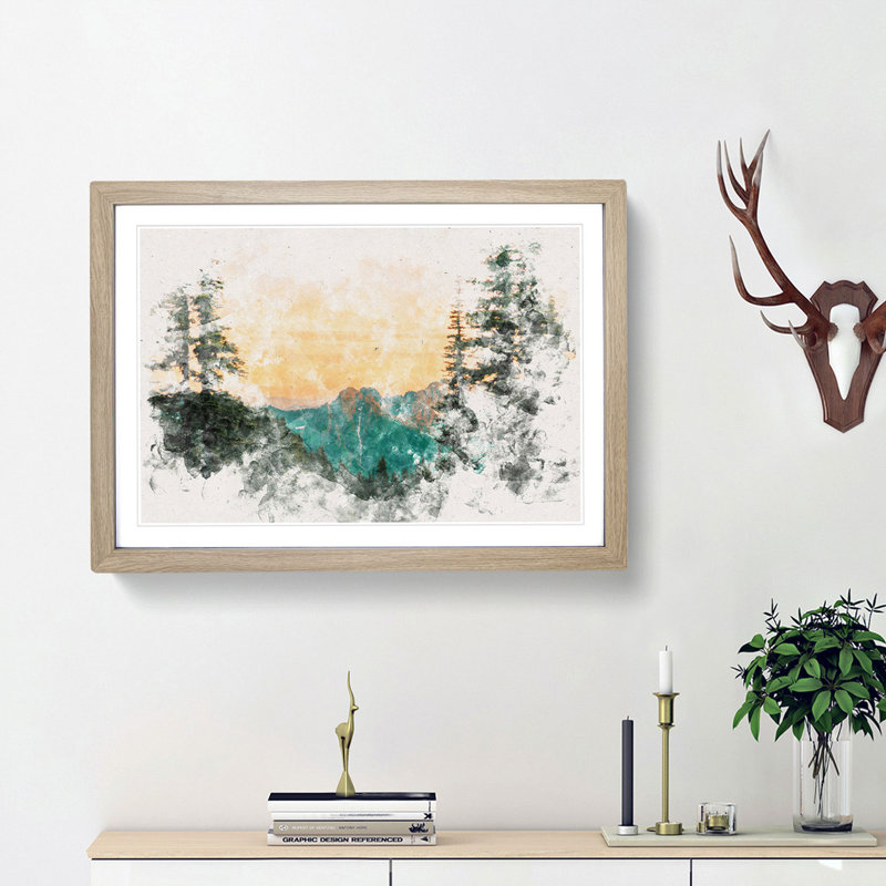 Mount Rainer in Washington - Framed Print, Oak Framed, 45cm H x 63cm W x 2cm D
