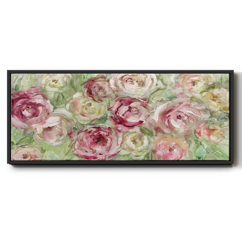 Rose grimpante - toile encadrée, H 8 po x l 20 po