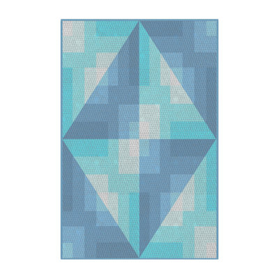 Tapis bleu ciel à motif