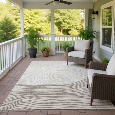 Machine Washable Indoor/Outdoor Buster ACN2350 Stripes Rug