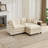 Cloud Sofa Ottoman Only, Beige Breathable Chenille Fabric Modular Sectional Accessory, Double Layer Upholstered Cushion Footstool For Living Room Bedroom Apartment (ottoman Piece Only)