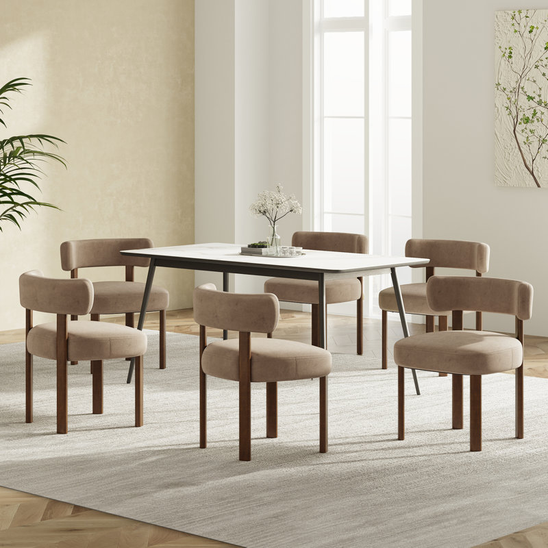 Chaise d'appoint rembourrée en bois massif, Kaki