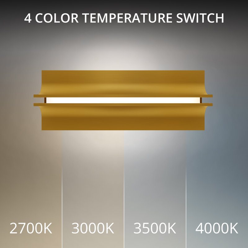 Strait Dimmable LED Wall Sconce With Built-In Color Temperature Switch From 2700K/3000K/3500K/4000K