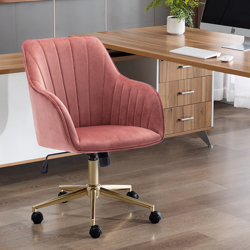 Roxanne Office Chair, Rose Gold, Pink