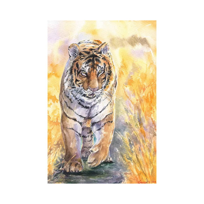 Tiger by George Dyachenko - Wrapped Canvas Painting, 20.32 cm H x 30.48 cm W
