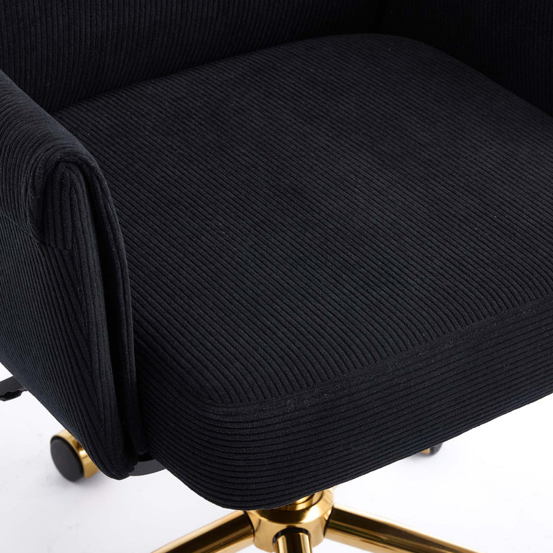 Chaise de bureau ergonomique à dossier moyen, Noir