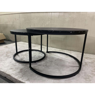 Ensemble de tables basses gigognes 2,27,6 pouces, tables de bout et tables d'appoint pour salon, balcon et chambre à coucher