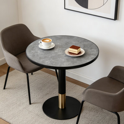 28" Sintered Stone Bistro Dining Table Commercial & Residential Use For Café, Restaurant, Apartment And Small Spaces