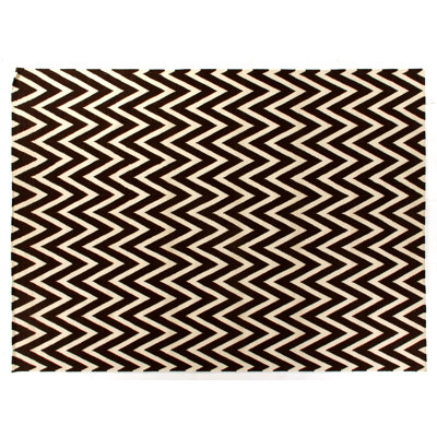 Hand Woven Wool Chevron Area Rug