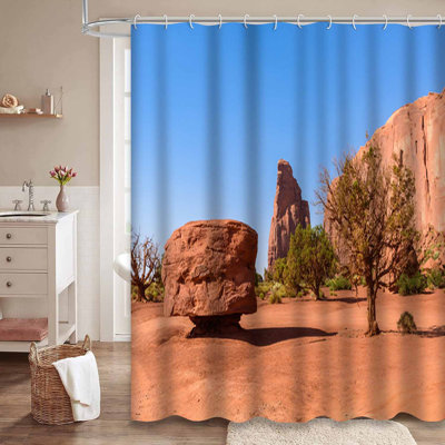 Rideau de douche avec 12 crochets Scenic Road Valley Famous Tribal Park Utah Arizona Usa