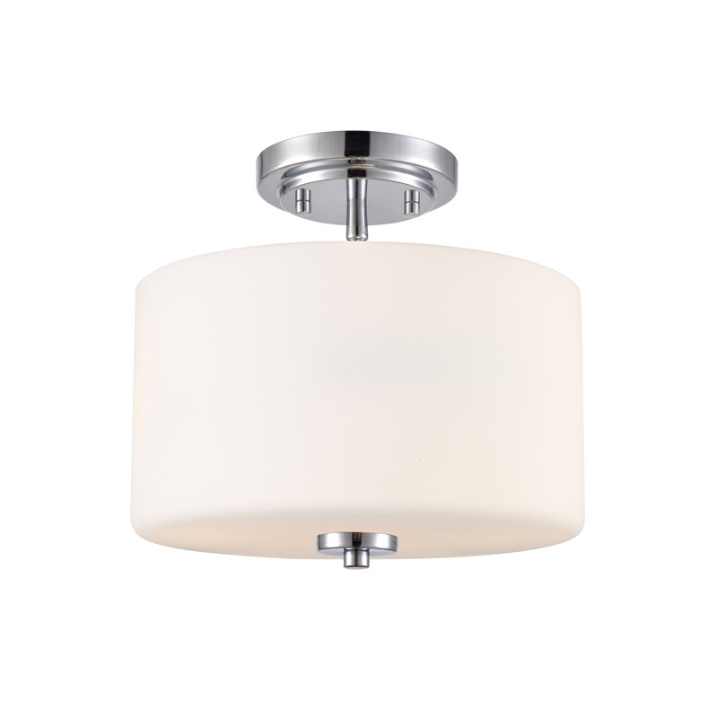 Alfred 22" 2-Light Semi-Flush Mount - Chrome, Chrome