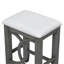Ensemble de table de salle à manger à hauteur de comptoir avec 2 tabourets rembourrés, bois massif, gris doux, ports USB Type-C intégrés, 3 pièces peu encombrantes
