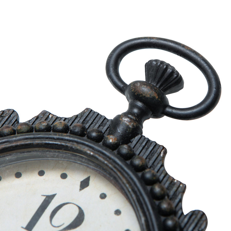 Analogue Quartz Movement / Crystal Tabletop Clock, Rustic Black