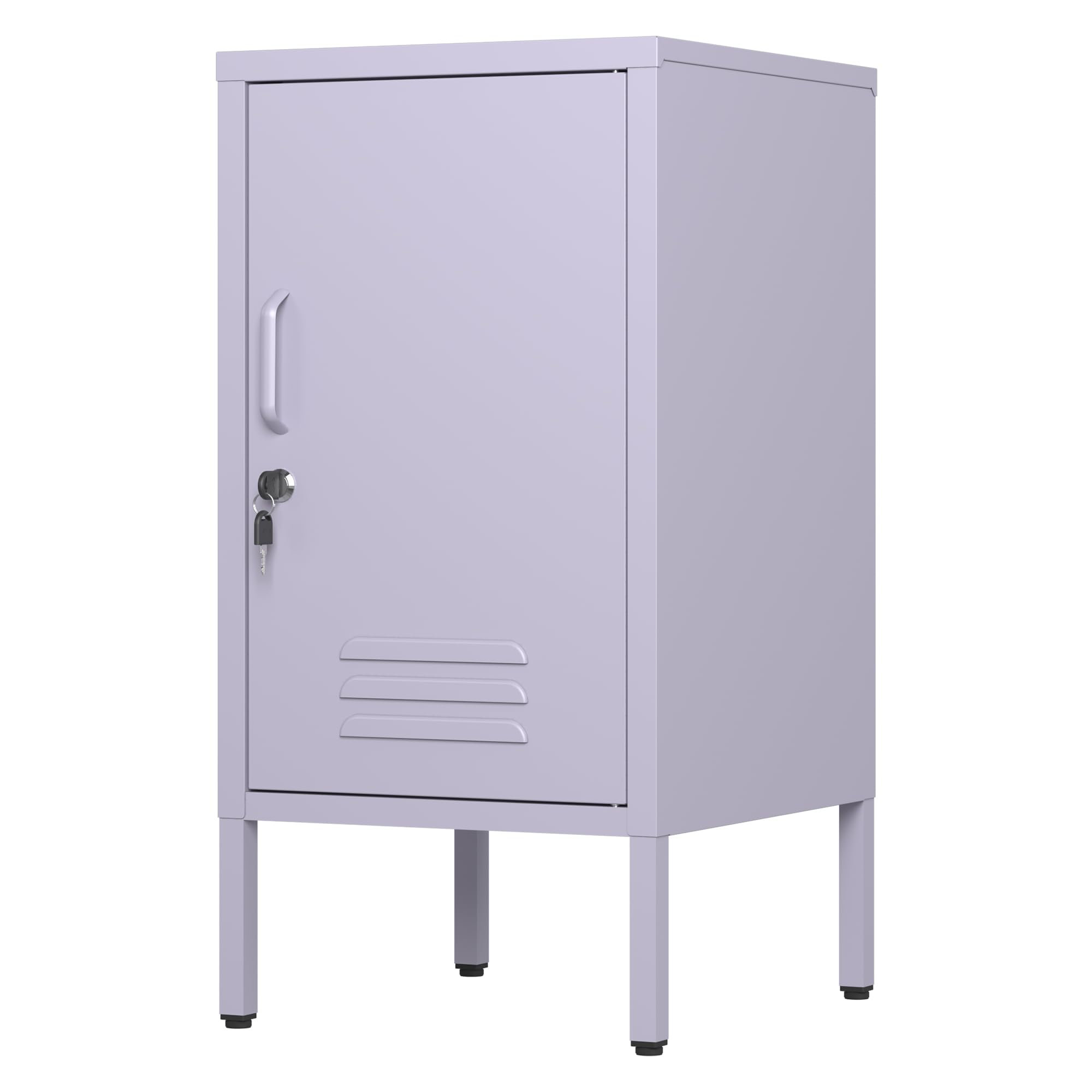 Metal Locker End Table,Modern Minimalist Room Side Table with 2 Adjustable Shelf,Anti-Tilt Design,Multi Storage Cabinet for Living Room Bedroom, Easy to Assemble 27.55”H x 13.78”W x 14.96”D