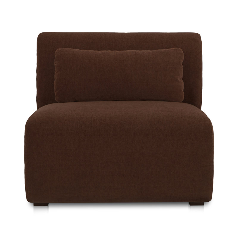 Fauteuil de chambre rembourré Anson, Brun châtaigne