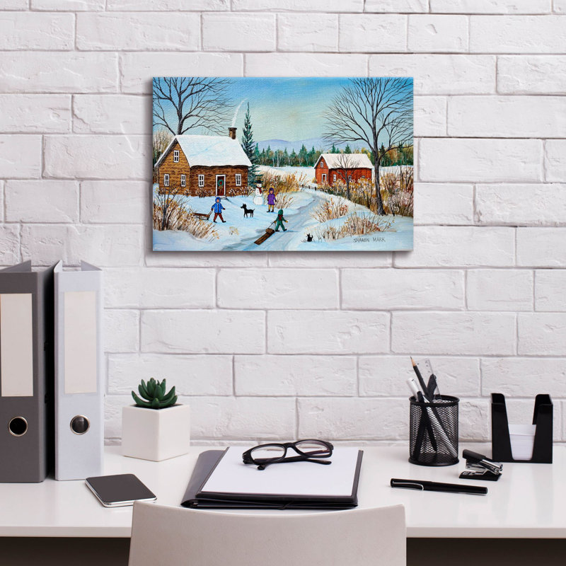 " Winter Path " by Sharon Mark, 12" H x 18" W x 0.75" D