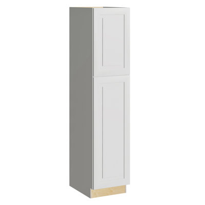 Gallery Express Briar Plywood Assembled 18 in. W X 21 in. D X 84 in. H Vanity Depth Linen Cabinet with Soft Close Left in White