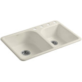 Efficiency 33" L x 22" W x 7.63" D Top-Mount Large/Medium Double-Bowl Kitchen Sink
