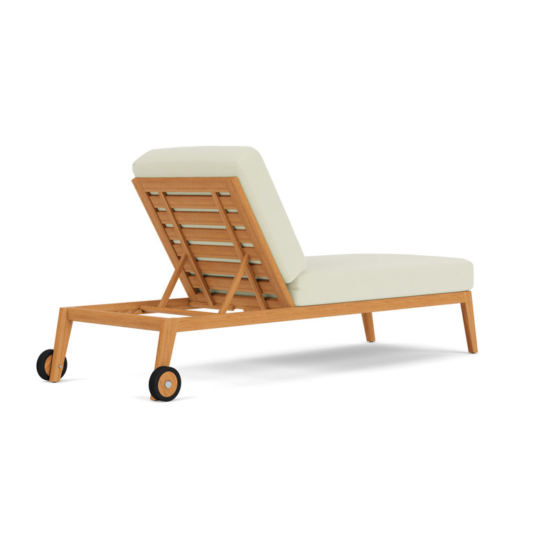 Alpine Outdoor Teak Chaise Lounge, Bamboo Bay Meadow