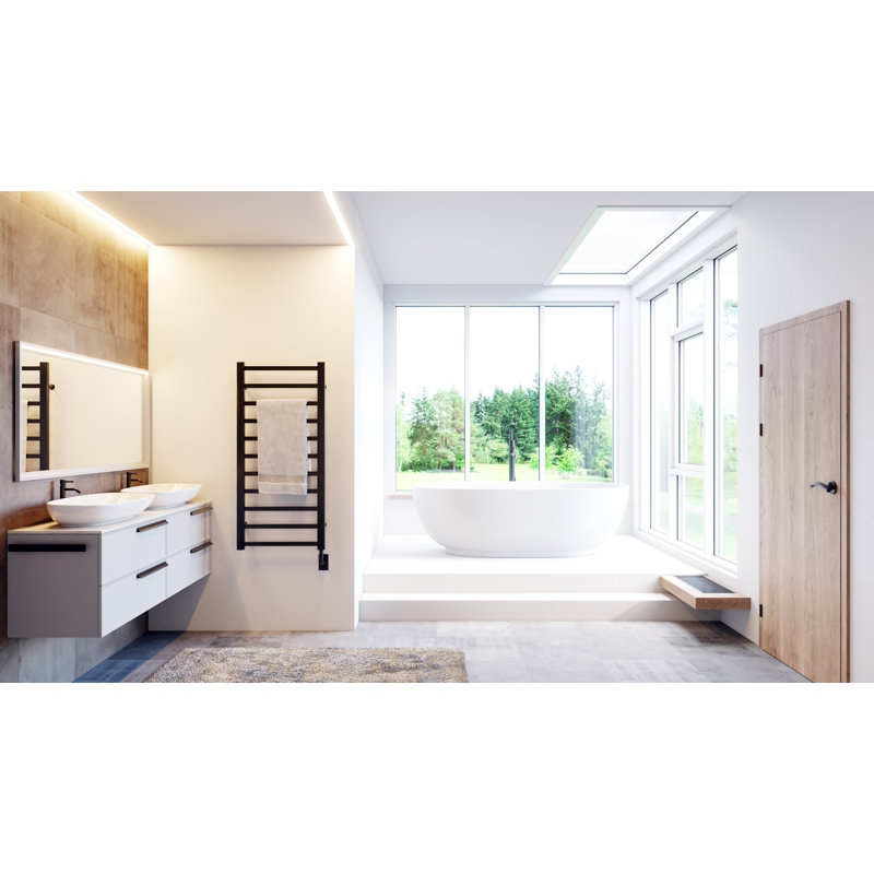 Chauffe-serviettes électrique mural 19,5 "x50,5" Milano, Chrome chrome, H 50,5 po x l 19,5 po x P 3 po