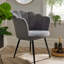 Bruning Scallop Velvet Barrel Accent Chair-1088046555