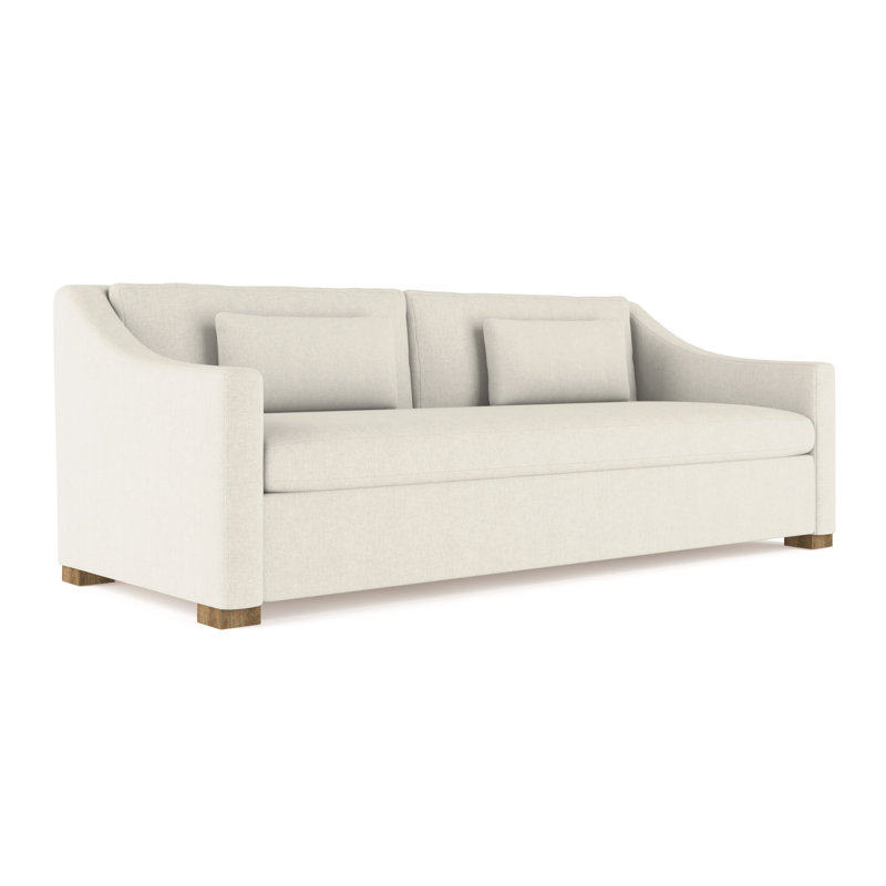 Crosby Slope Arm Sofa, Box Weave Linen Alabaster, 32.5" H x 96" W x 43" D, Weathered