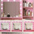 Bedroom Dresser With Mirror & Lights - Spacious Storage, Adjustable Brightness, White Particle Board Vanity Desk , Storage Dresser, Furniture
